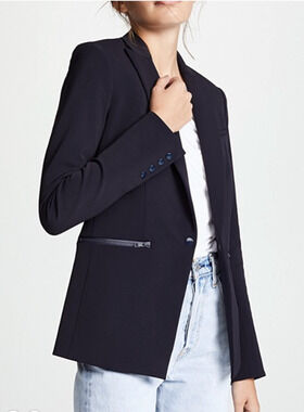 NWT Veronica Beard 10 Iconic Scuba Dickey Jacket Stretch Blazer Navy Blue $645